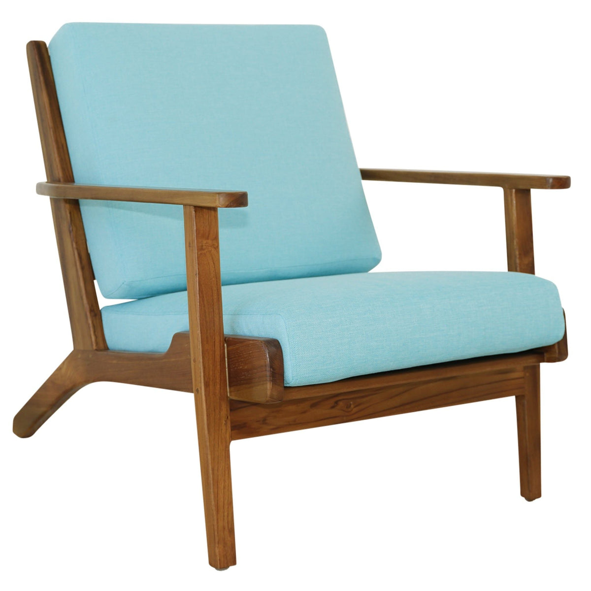 Genuine Lounge Chair with Solid Wood Frame - Beige, Green, Light Blue, photo 17 of 24