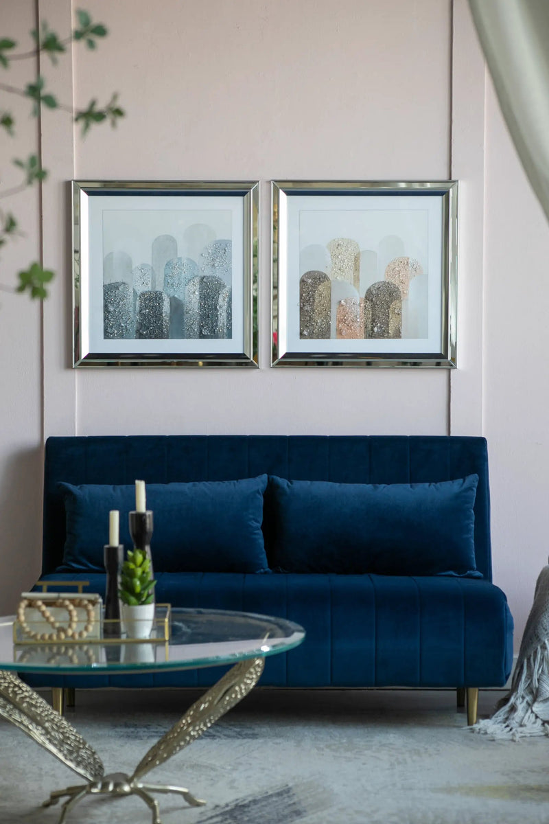 S/2 23.6x23.6' Kaiden Crystal Mirror Framed Wall Art by HouseOfZazla