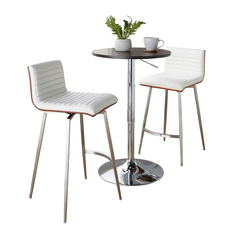 Mason - 3 Piece Swivel Mid Century Modern Counter Height Dining Set With Adjustable Table by HouseOfZazla