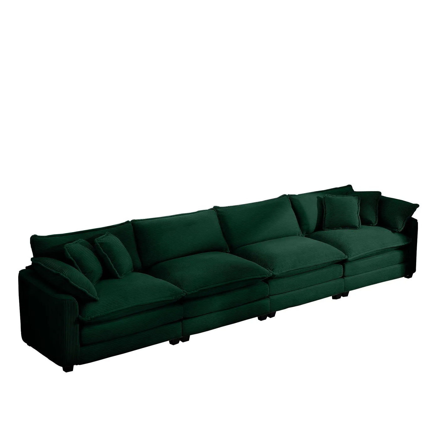 Modern Upholstered 4 Seater Fabric Sofa With Arm And Throw Pillows by HouseOfZazla