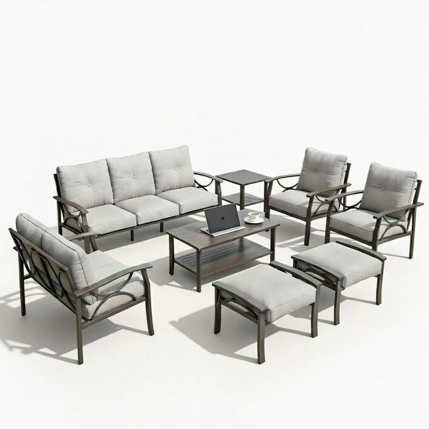 Patio Furniture Set with Coffee Table and Cushions for Backyard by HouseOfZazla