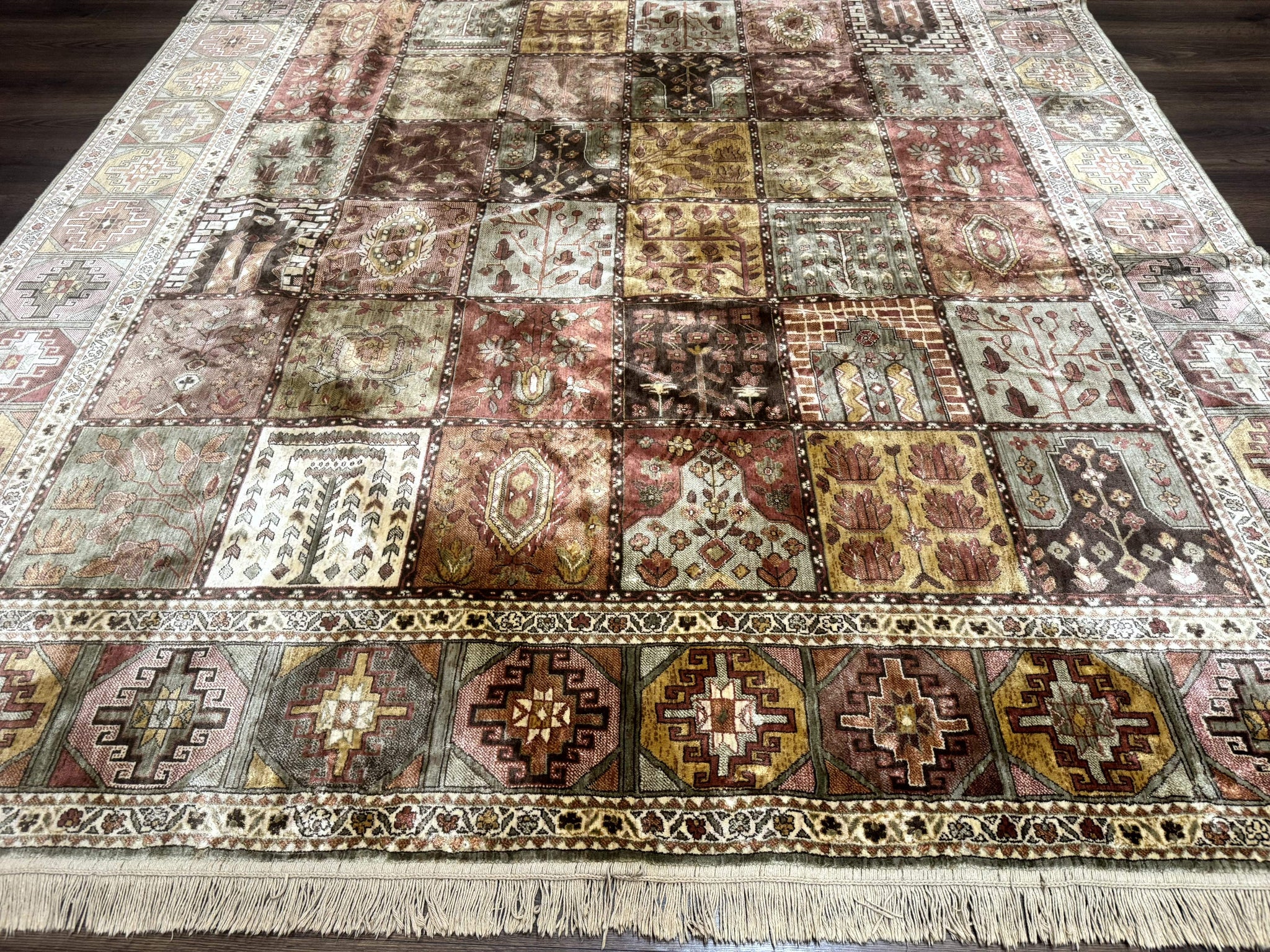 Panel Design Rug 8 x 10.6, Oriental Carpet, Belgium Power Loomed Rug by Jewel Rugs