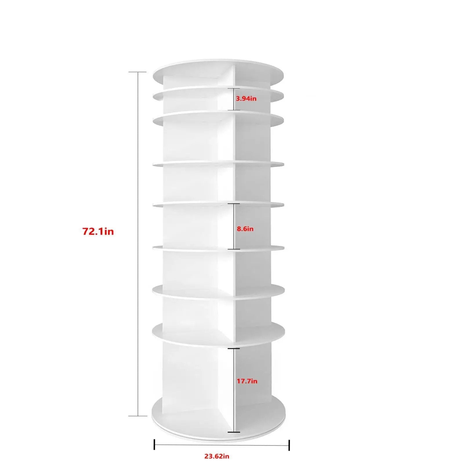 8 Tier Rotating Shoe Rack Tower, 360 Degree Spinning Shoe Organizer And Storage Carousel For Closet Or Entryway - White by HouseOfZazla
