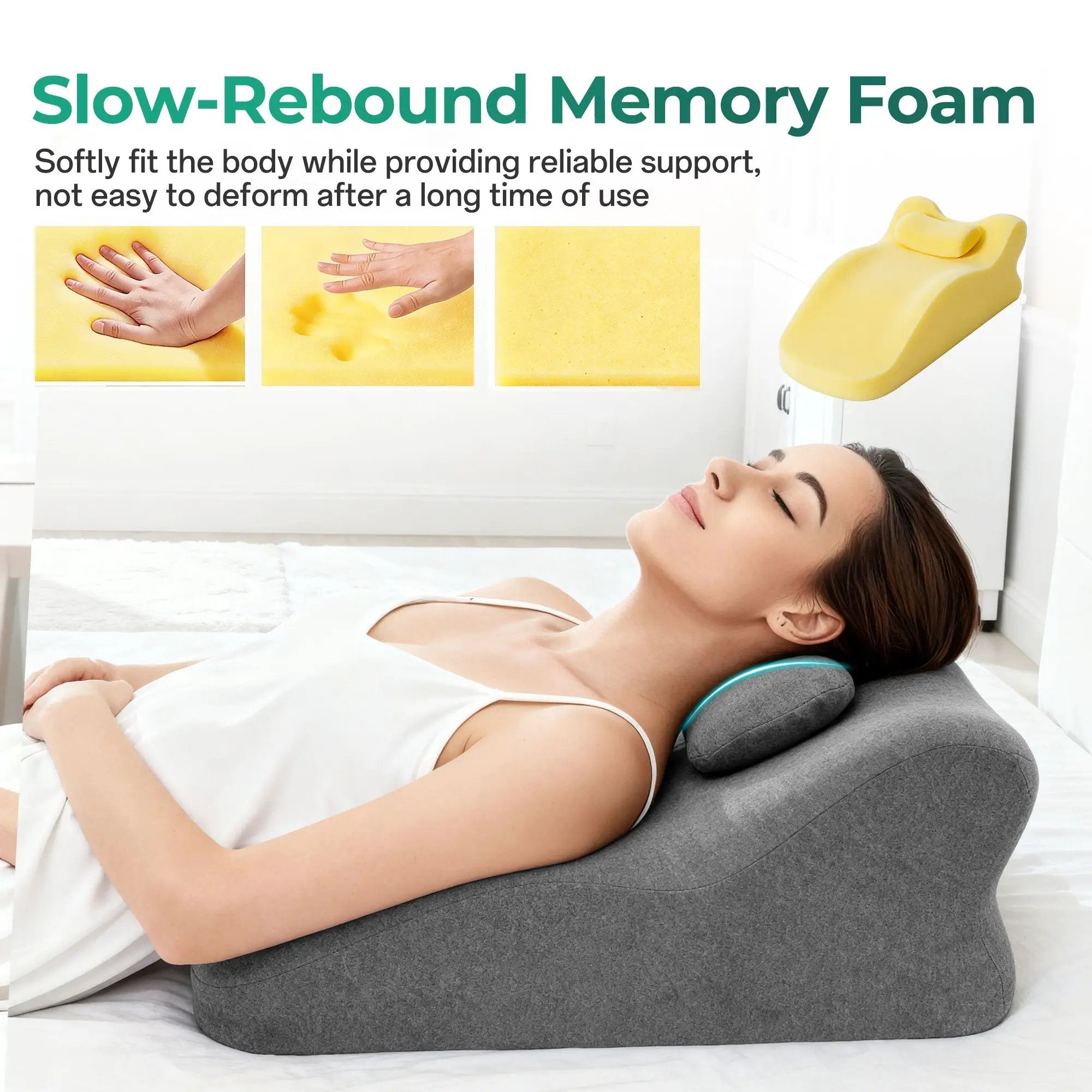Ergonomic Spinal Posture Support & Multi-Functional Bed Pillow - Grey by HouseOfZazla
