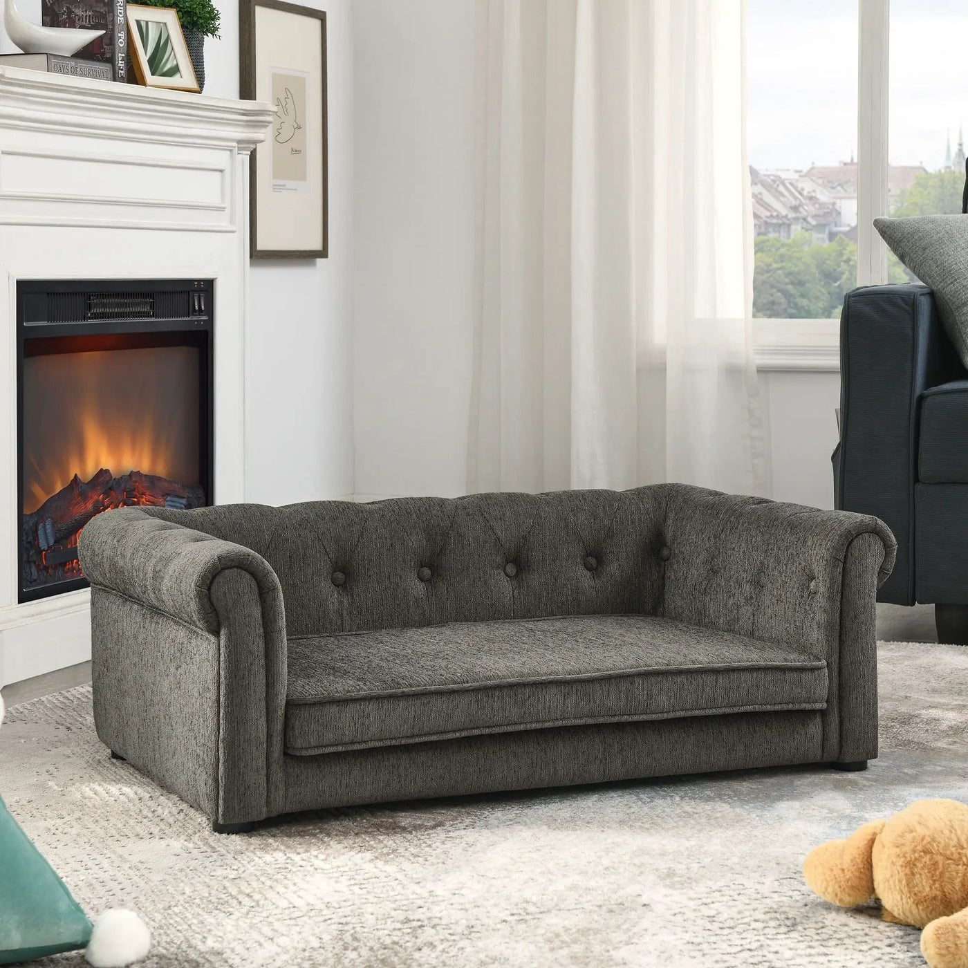 Modern Elegant Rectangle Pet Bed, Durable Elevated Dog Sofa by HouseOfZazla