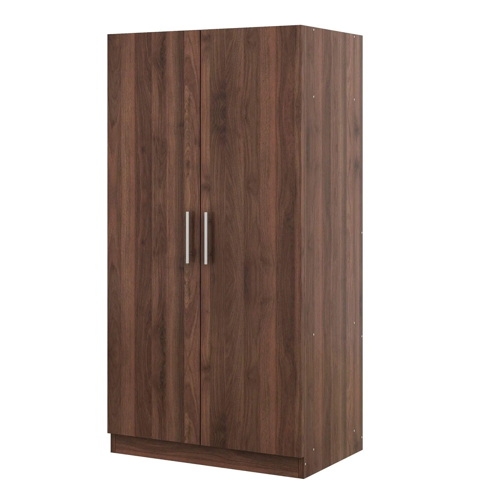 2 Door Wooden Wardrobe Armoire With 3 Storage Shelves - Brown by HouseOfZazla