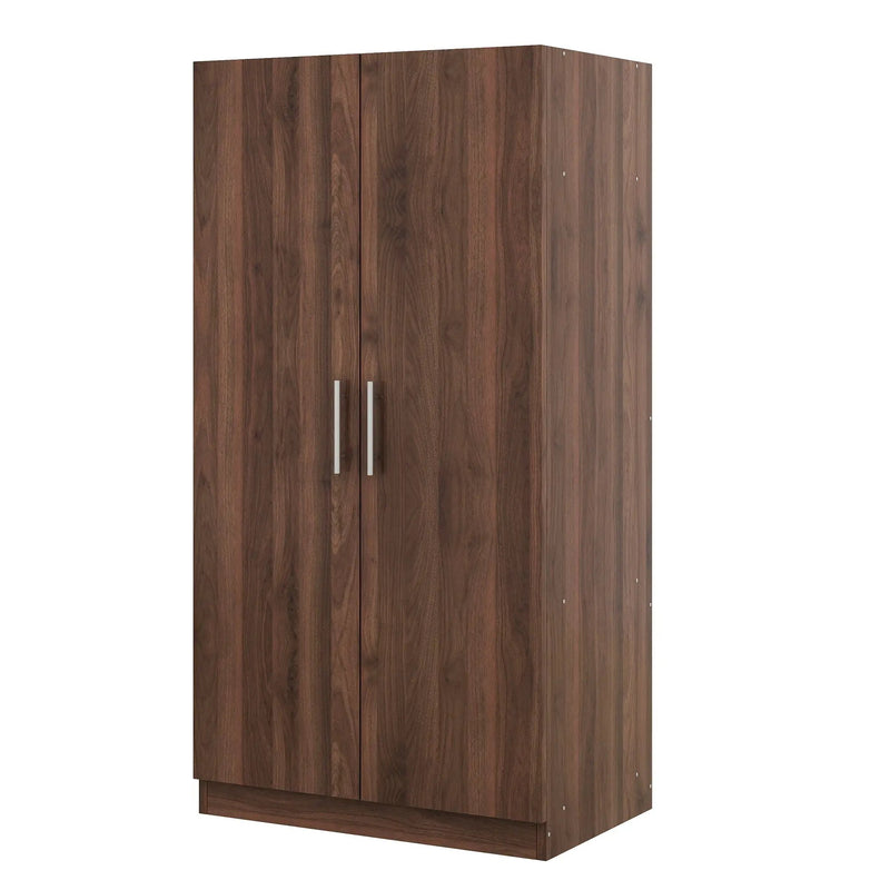 2 Door Wooden Wardrobe Armoire With 3 Storage Shelves - Brown by HouseOfZazla