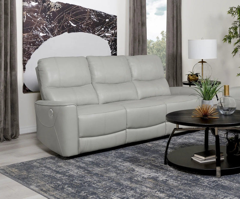Greenfield Upholstered Power Reclining Sofa Dove Grey by Unique Piece Furniture