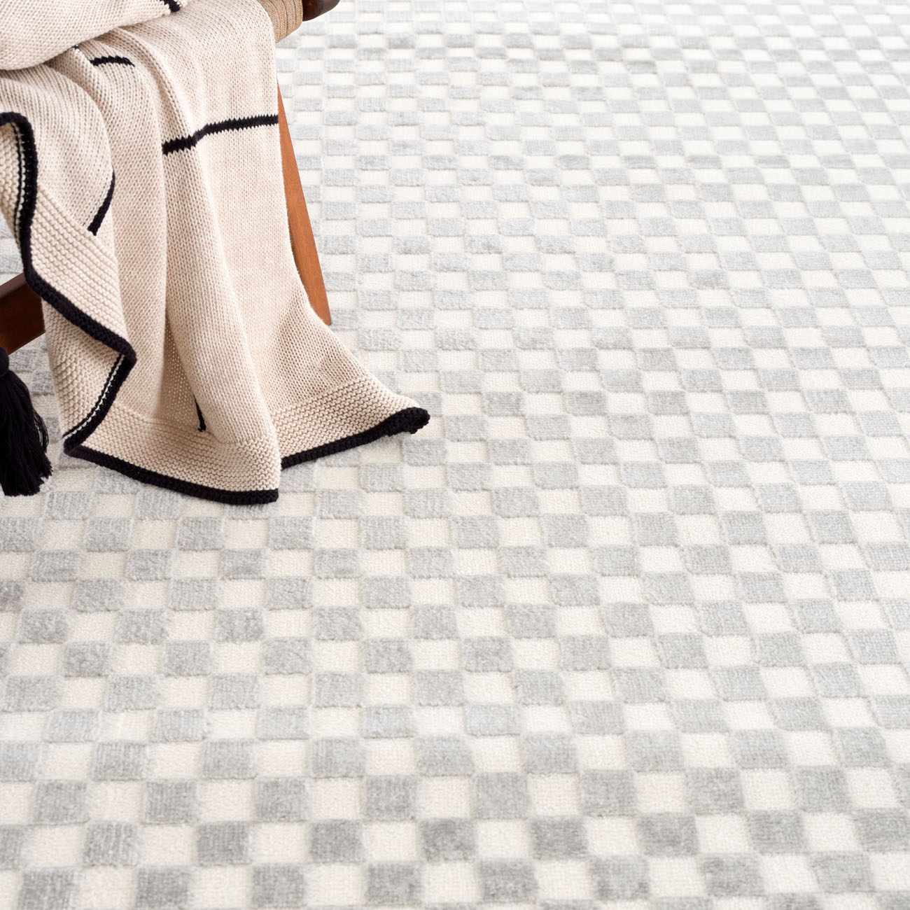 Gaiwan Cream Gray Washable Area Rug by Boutique Rugs