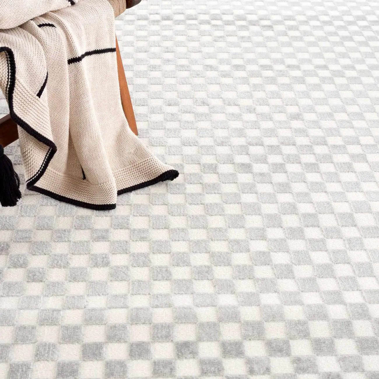 Gaiwan Cream Gray Washable Area Rug by Boutique Rugs