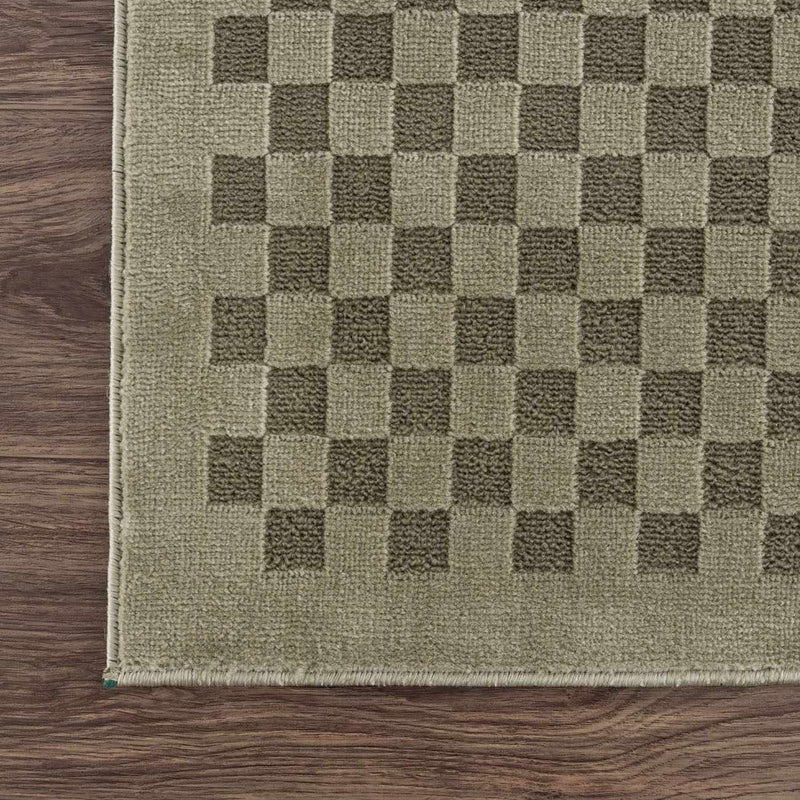 Gaiwan Olive Green Washable Area Rug by Boutique Rugs