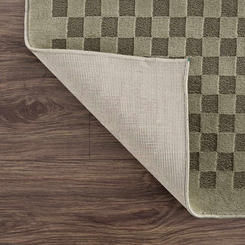 Gaiwan Olive Green Washable Area Rug by Boutique Rugs