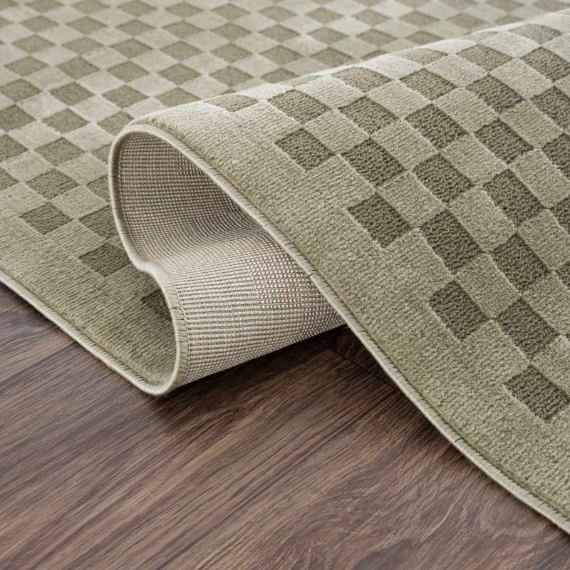 Gaiwan Olive Green Washable Area Rug by Boutique Rugs