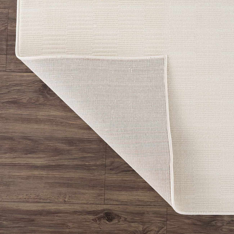 Kazuma Cream Checkered Washable Area Rug by Boutique Rugs