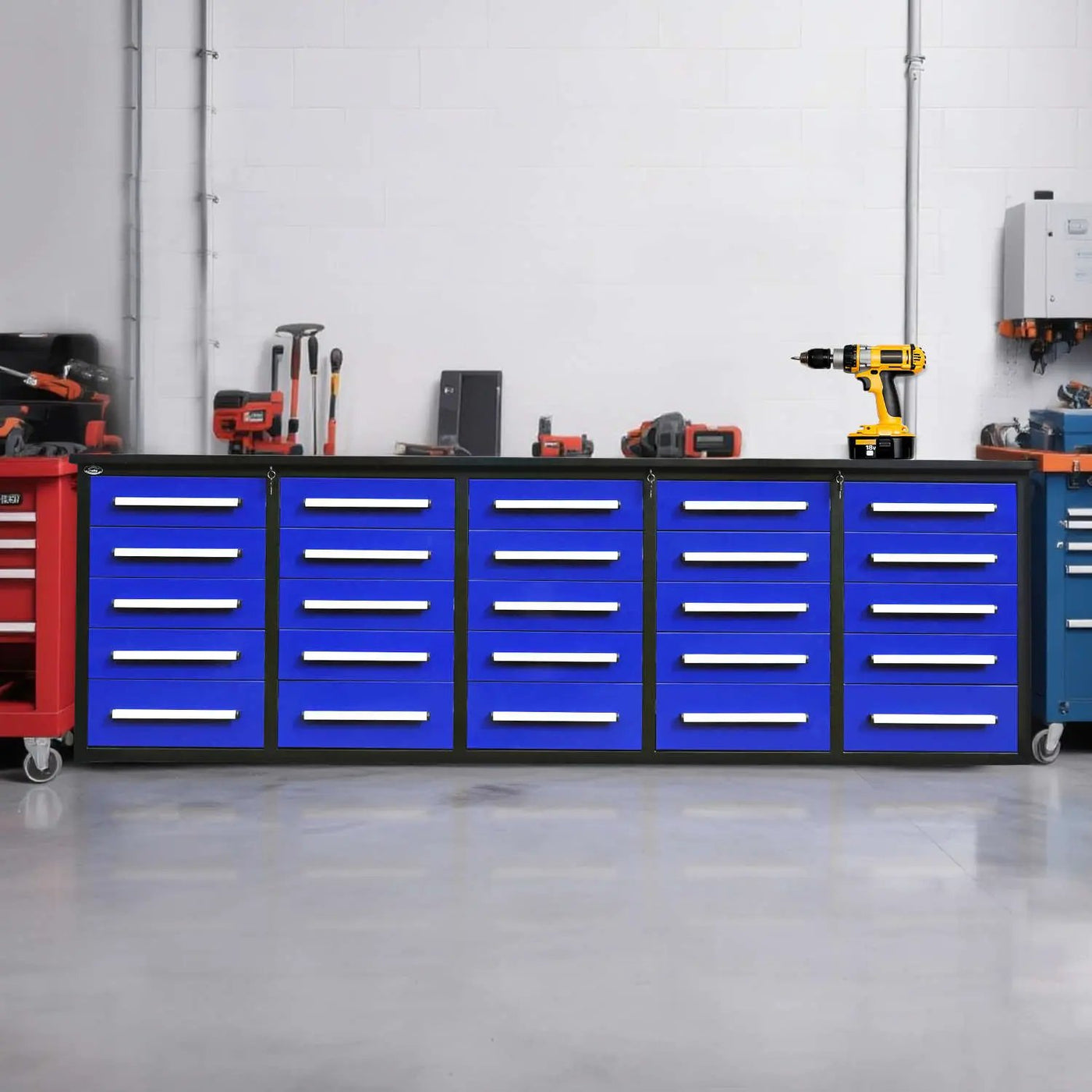 10 ft Heavy Duty Workbench with 25 Drawers by Chery Industrial