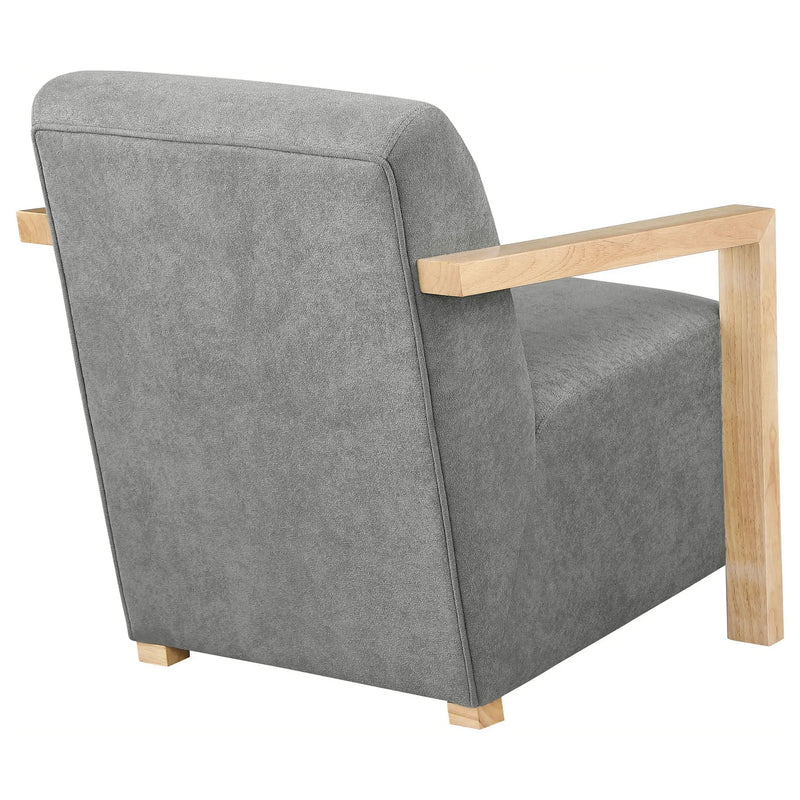 Diego Upholstered Accent Arm Chair with Wood Arms Grey by Unique Piece Furniture