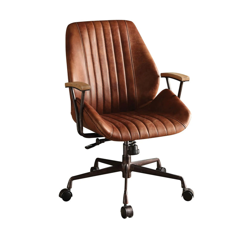 Brancaster - Aluminum Top Grain Leather Office Chair - Coffee by Unique Piece Furniture