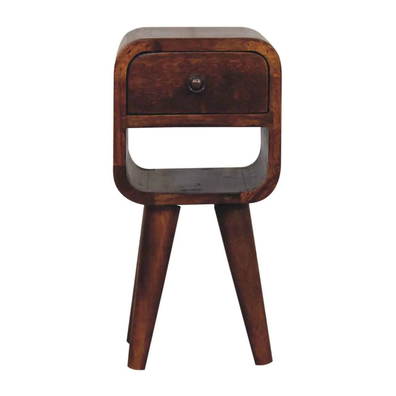 Solid Wood Extra Mini Chestnut Curve Lower Nightstand by HouseOfZazla