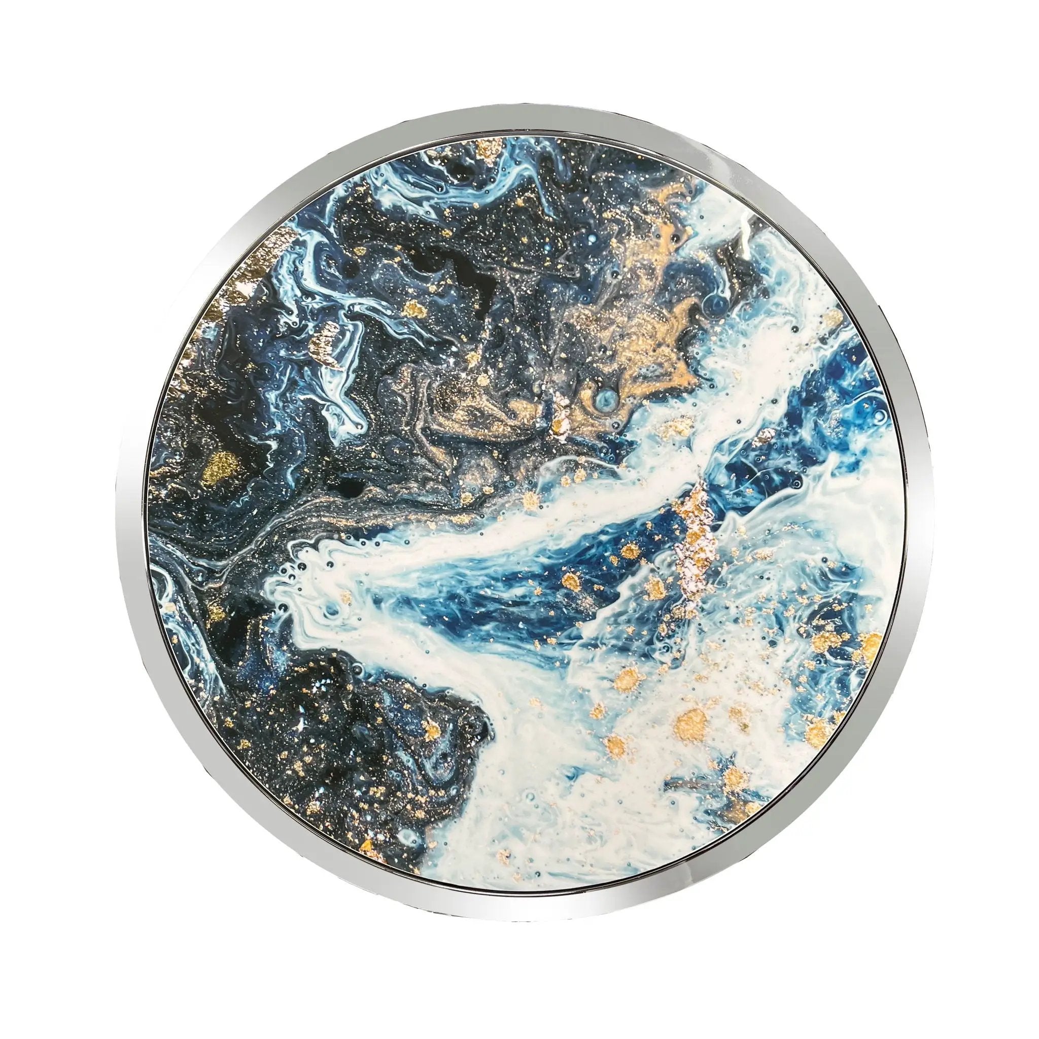 Lyda - Marble Print End Table - Blue by Unique Piece Furniture