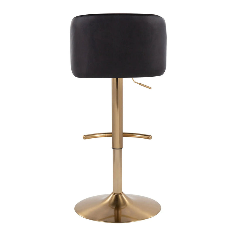 Toriano - Contemporary Adjustable Barstool With Swivel With Rounded T Footrest (Set of 2) by Unique Piece Furniture
