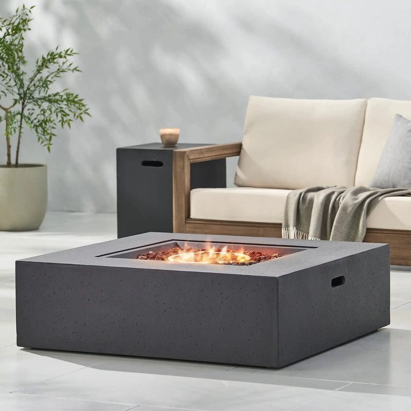 Outdoor 50000 BTU Propane Fire Pit, Dark Grey, with Tank Holder by HouseOfZazla