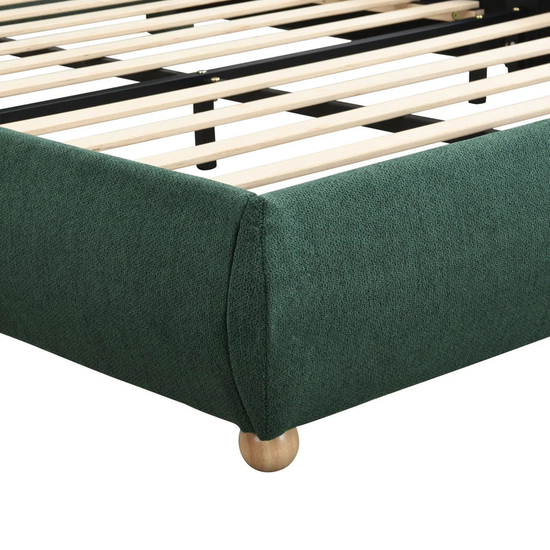 Upholstered Platform Bed Frame With Curved Headboard by HouseOfZazla
