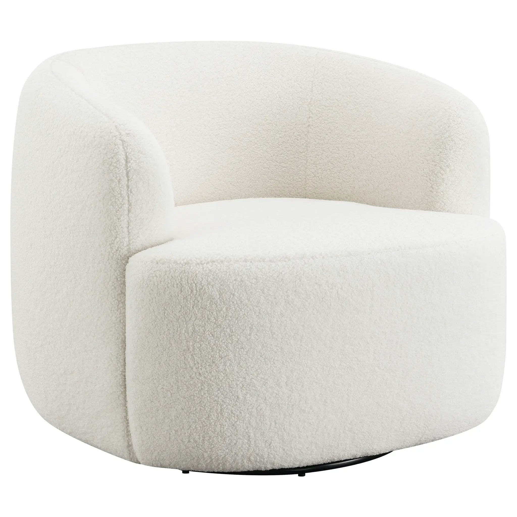 Hudson Faux Sheepskin Upholstered Swivel Chair Natural by Unique Piece Furniture