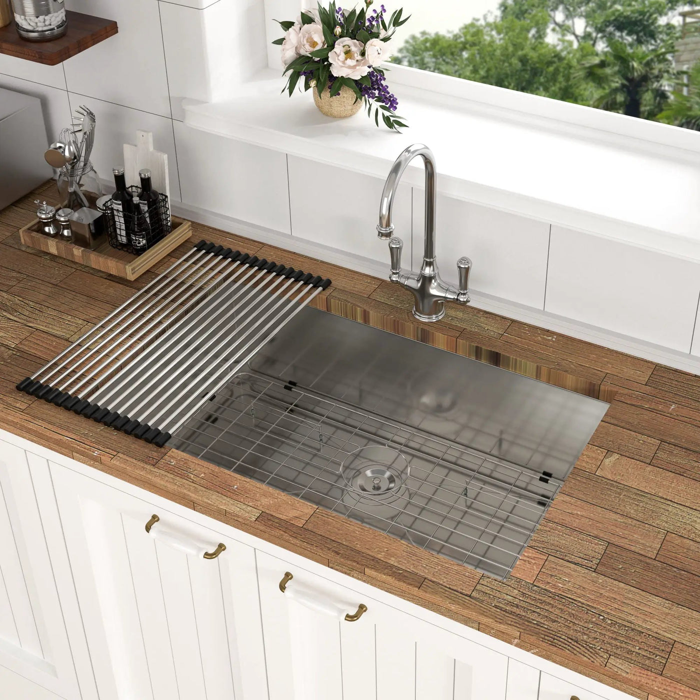 Modern Style Undermount Sink With Stainless Steel, Deep Single Bowl by HouseOfZazla
