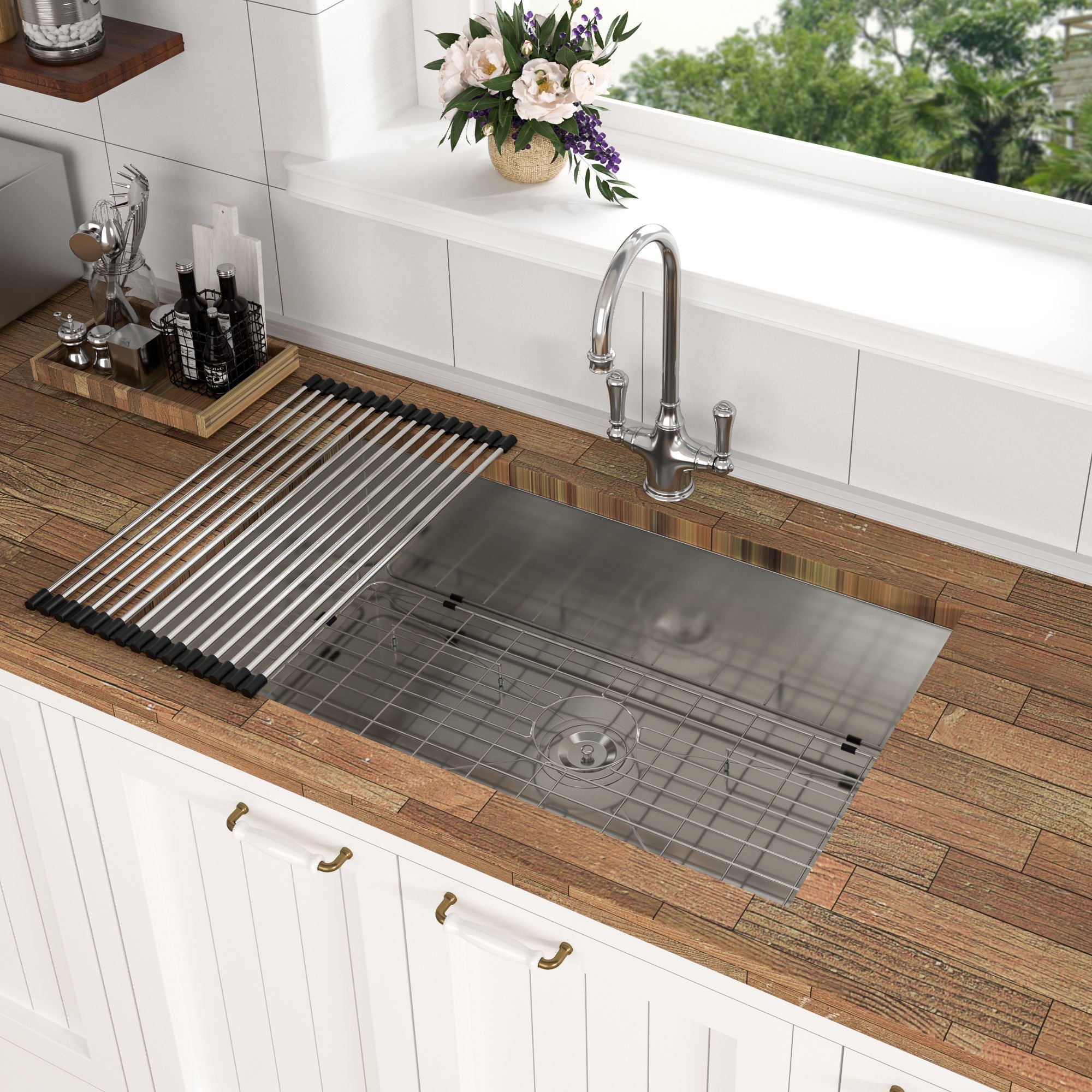 Modern Style Undermount Sink With Stainless Steel, Deep Single Bowl by HouseOfZazla