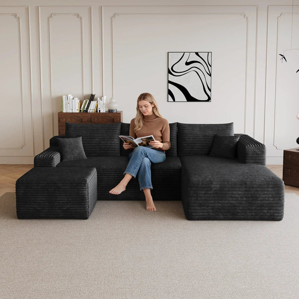 95" Cloud Sectional Sofa with 1 Ottoman, photo 2 of 10
