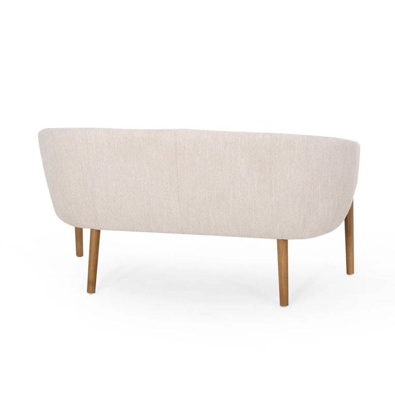 Mid Century Modern Loveseat With Channel Stitched Backrest by HouseOfZazla