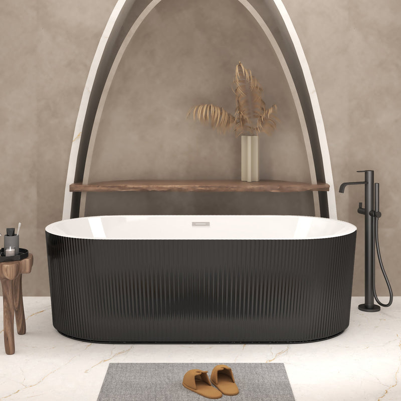 59" Linear Acrylic Freestanding Soaker Bathtub by HouseOfZazla