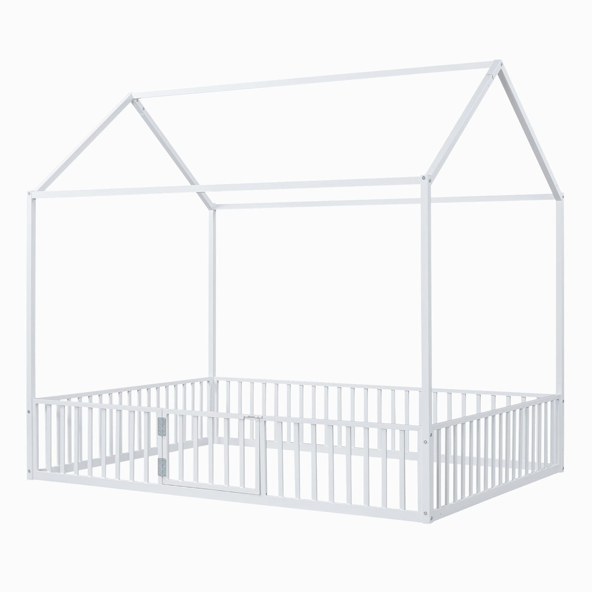 Metal House Bed With Fence And Door, photo 6 of 7