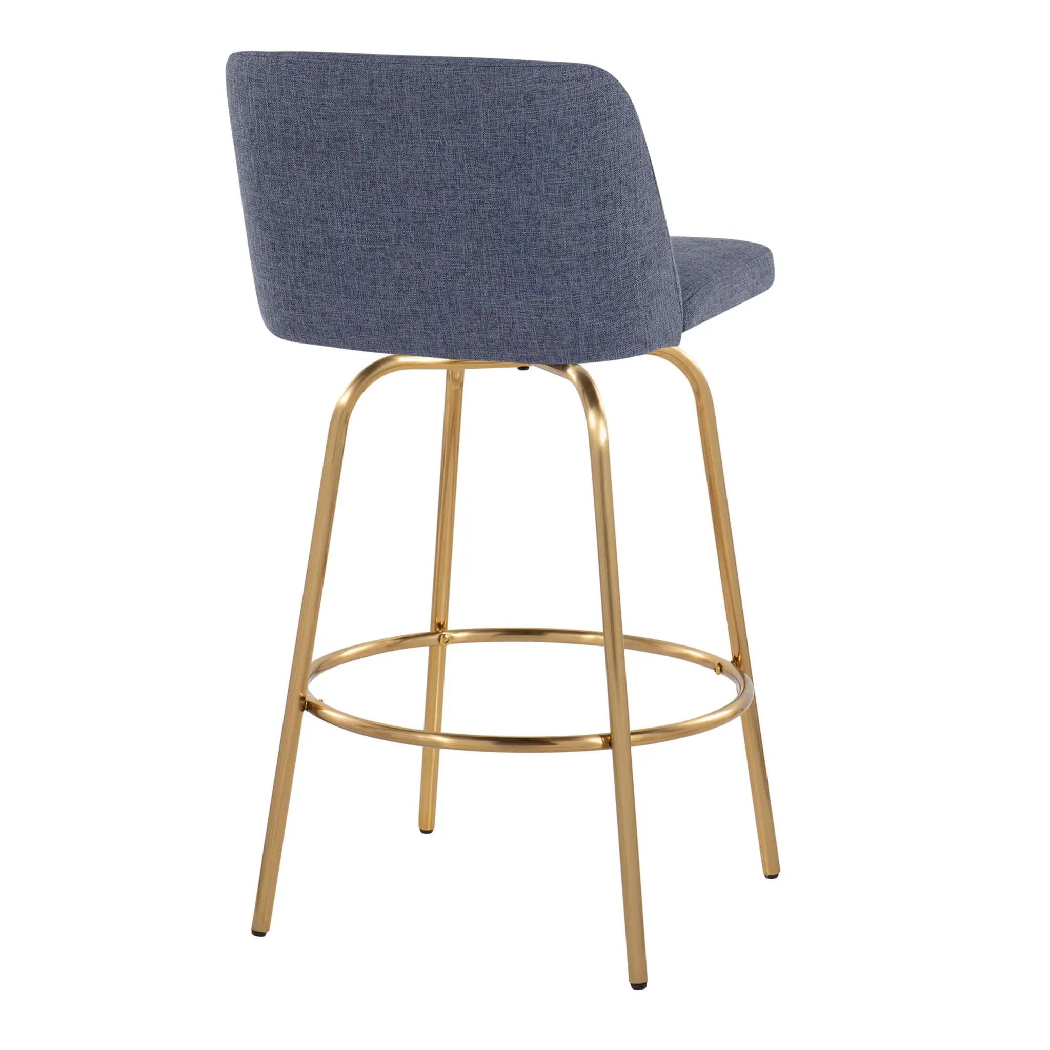 Toriano - Contemporary, Fixed Height Counter Stool With Swivel With Round Footrest (Set of 2) by Unique Piece Furniture