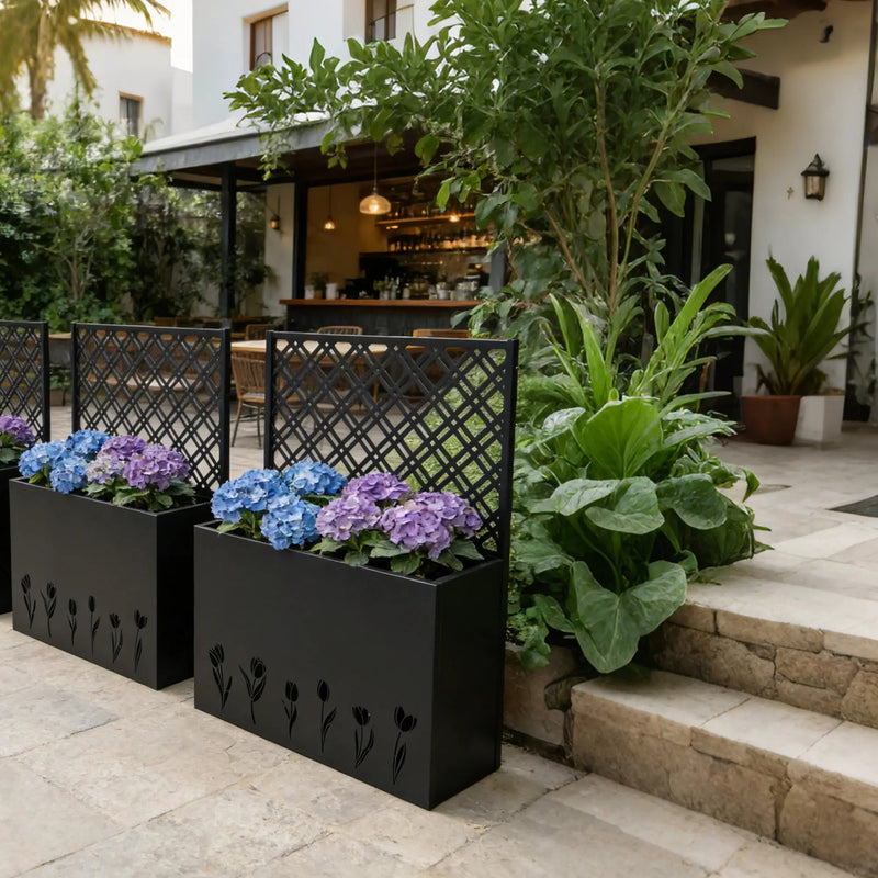 Tall Metal Planter with Trellis by HouseOfZazla