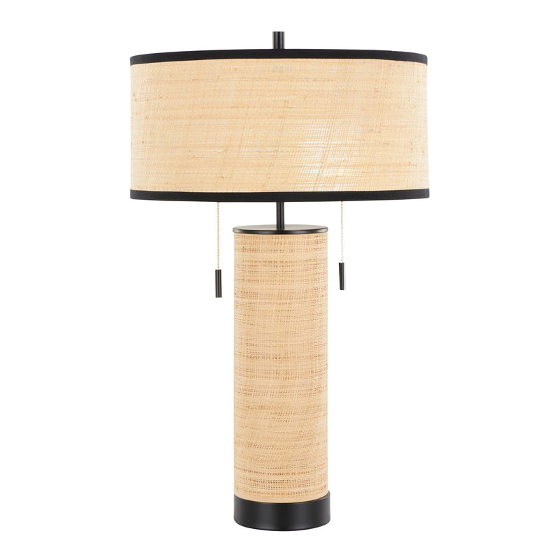 Cylinder - Rattan Contemporary Rattan Table Lamp by HouseOfZazla