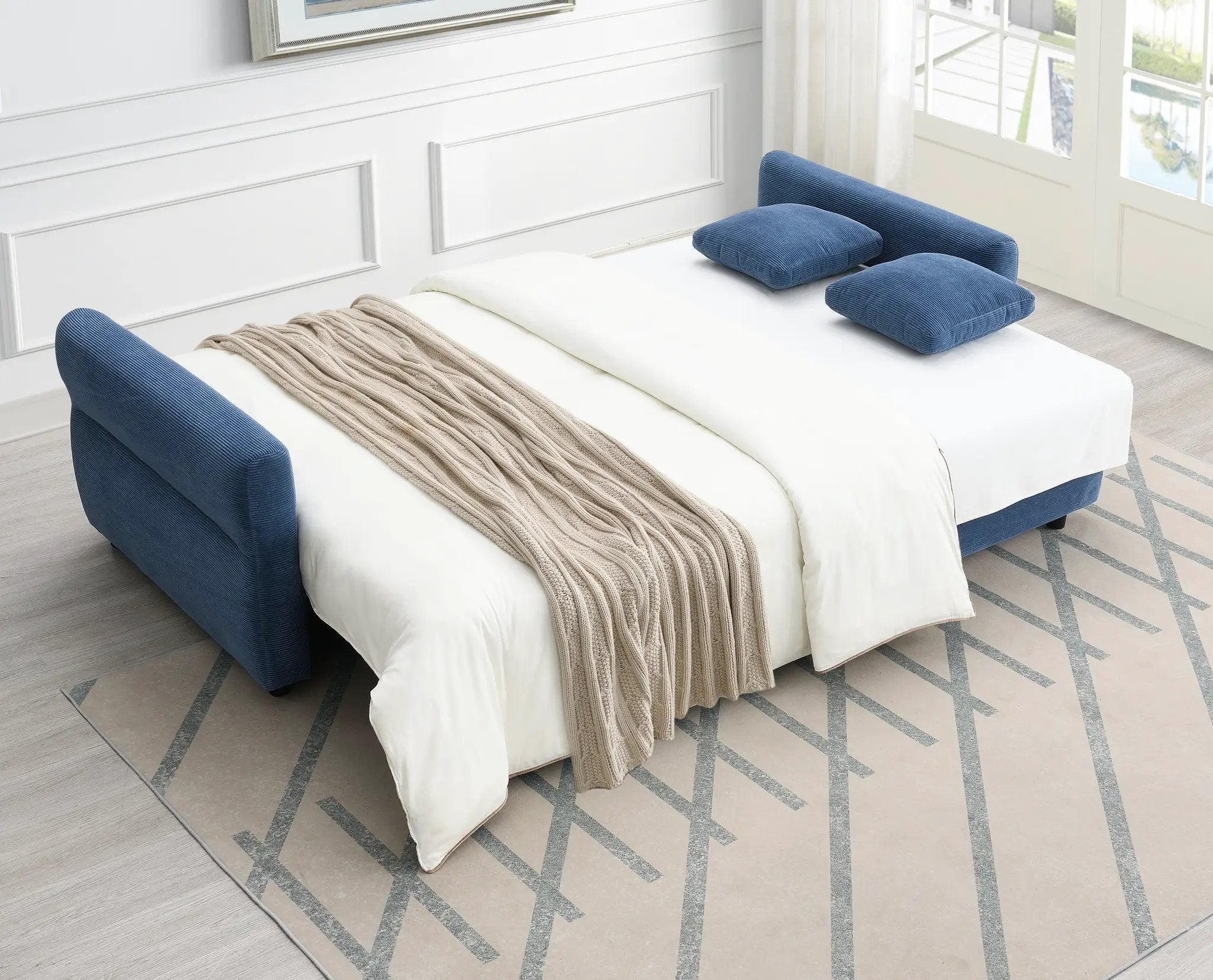 Haran Fabric Pull-Out Sleeper with Storage by HouseOfZazla