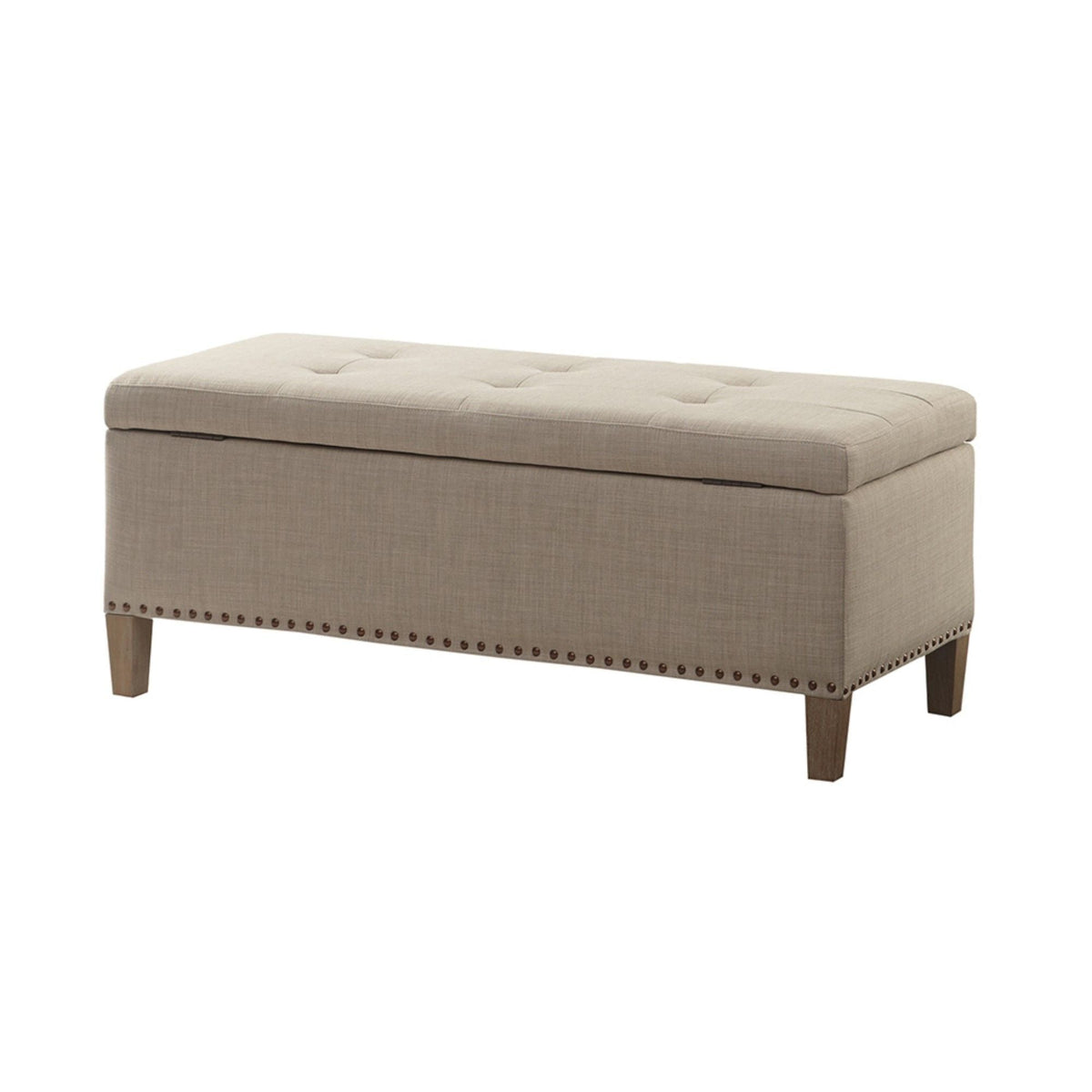 Modern Tufted Top Soft Close Storage Bench with 400 lb Capacity - Gray