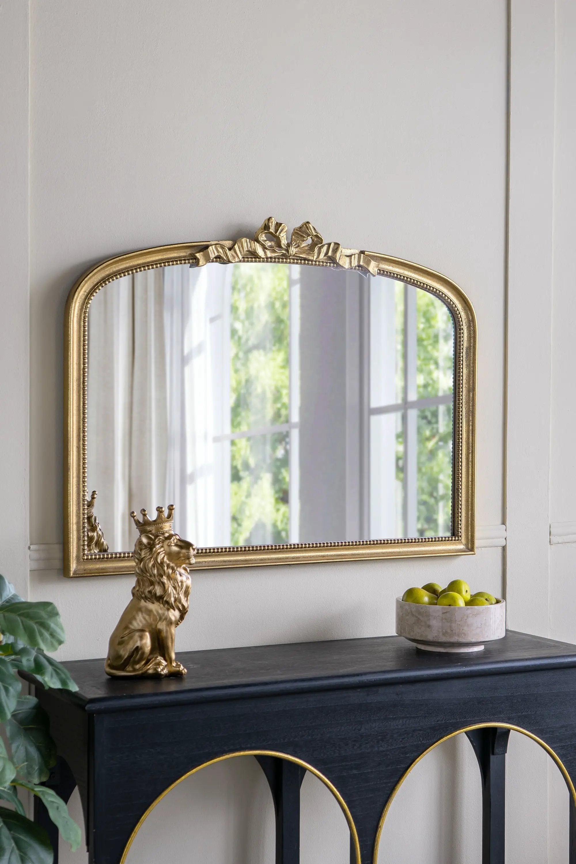 40.2' x 29.9' Baroque Style Gold Arch Mirror by HouseOfZazla