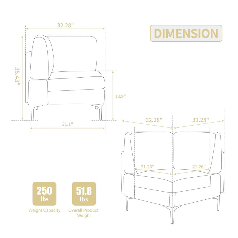 Modular Sectional Sofa Corner Seat
