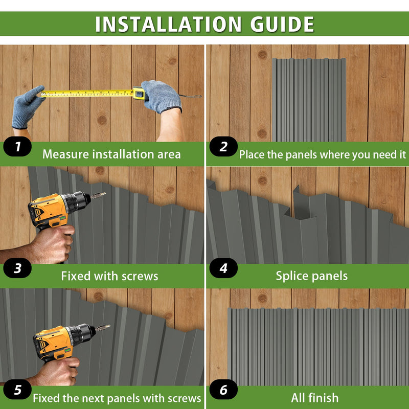 Corrugated Galvanized Steel Roofing Panels - 10 Pack, photo 8 of 10