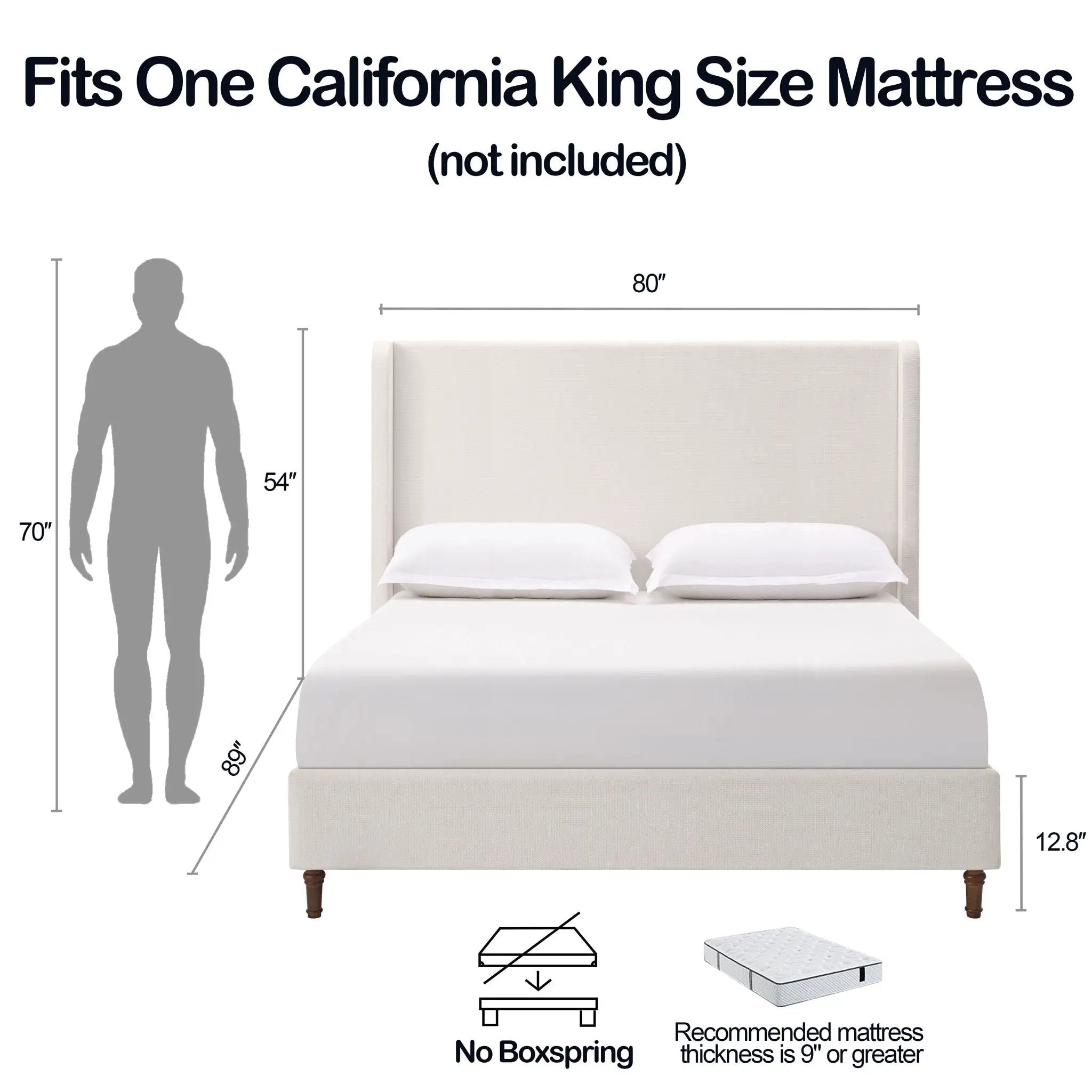 Harper - Tall Headboard Upholstered Bed / High Headboard / Elegant Simplicity / No Box Spring Needed by Unique Piece Furniture