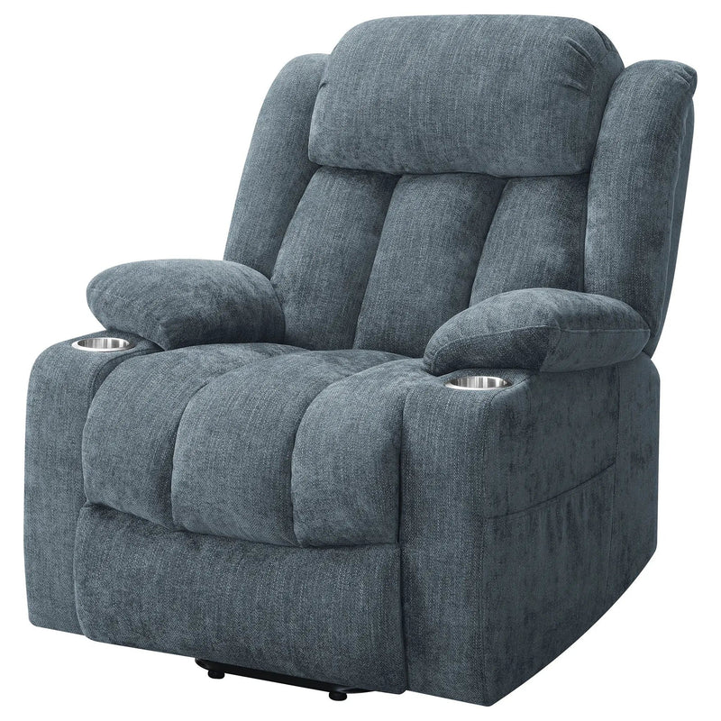 Houston Upholstered Power Lift Recliner Slate Blue by Unique Piece Furniture