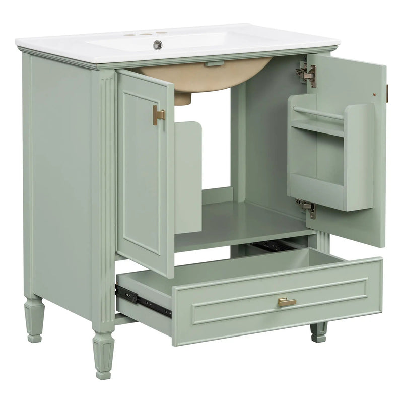 Freestanding Vanity With 1 Drawer & 2 Soft Close Doors With Door Mounted Storage by HouseOfZazla