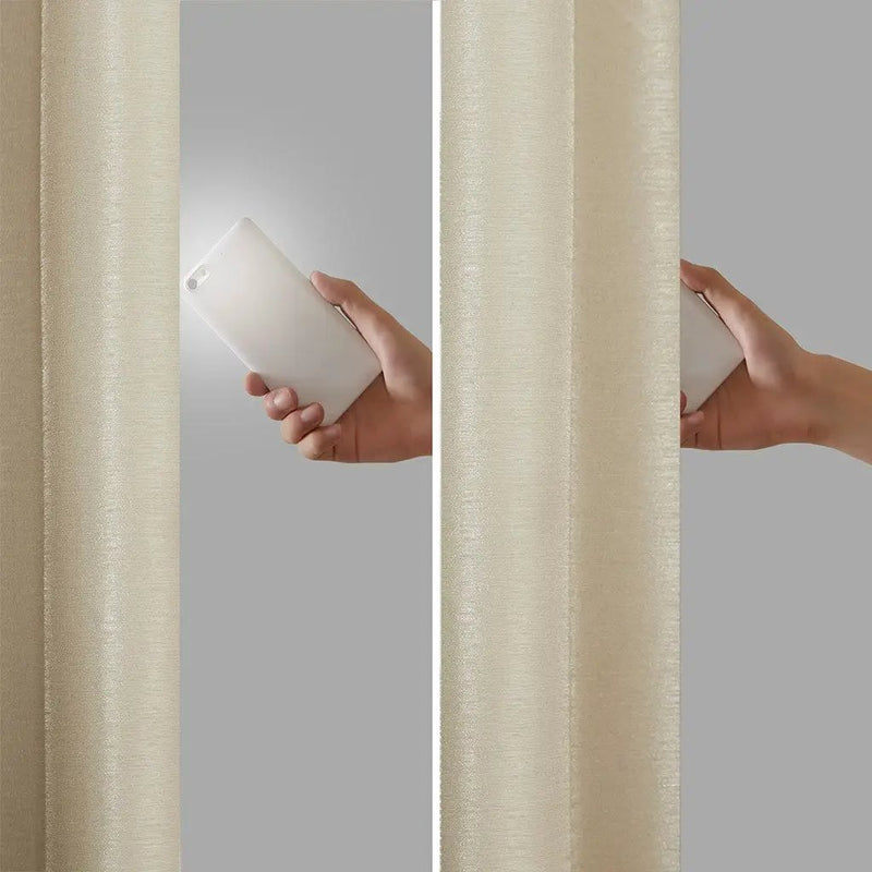 Twist Tab Total Blackout Window Curtain Panel Champagne 50x84 by HouseOfZazla