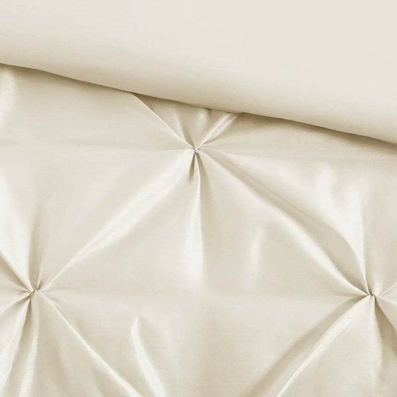 7 Piece Tufted Comforter Set Ivory Full by HouseOfZazla