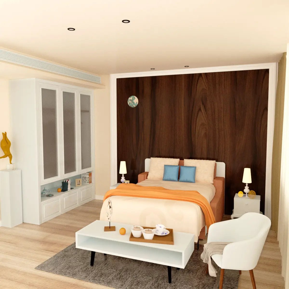 Morden Deisgn Vertical Murphy Bed With Sofa For Bedroom Or Guestroom White Wall Bed Space Saving Hidden Bed With New Style Gas Struts - Orange by Unique Piece Furniture