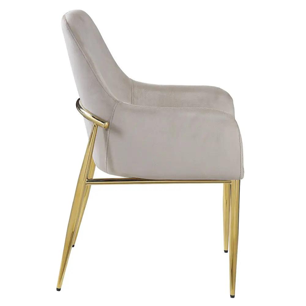 Barnard - Side Chair (Set of 2) - Gray Velvet & Mirrored Gold by Unique Piece Furniture