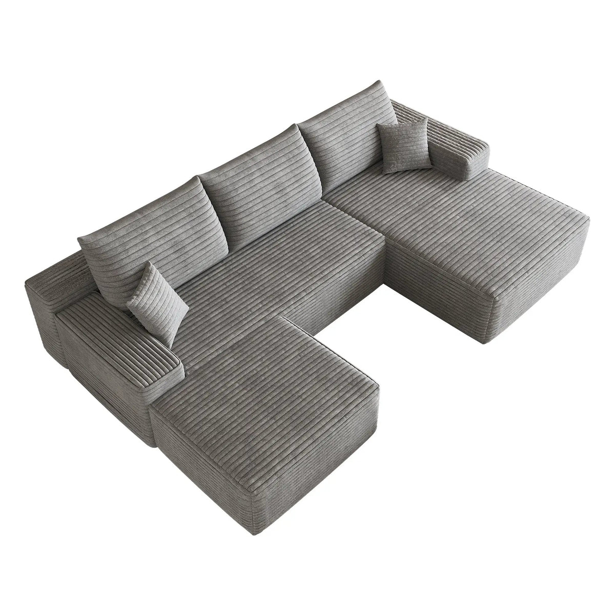 107" Cloud Sectional Sofa with 1 Ottoman by HouseOfZazla