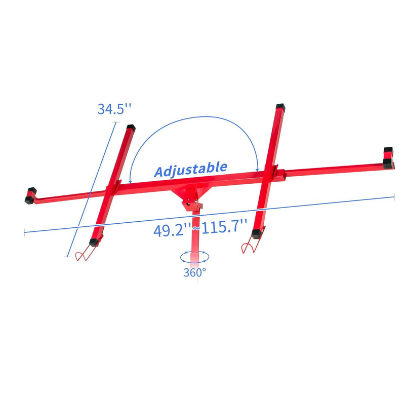 Drywall Panel Lifter Drywall Panel Hoist Jack Lifter Jack Rolling Caster Panel Hoist 11Ft - Red by HouseOfZazla